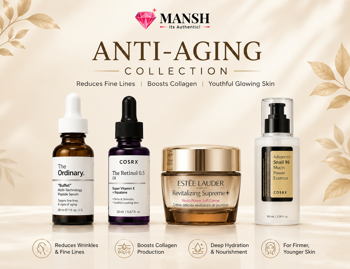 “Best anti-aging skincare products in Pakistan including retinol serums and collagen creams”