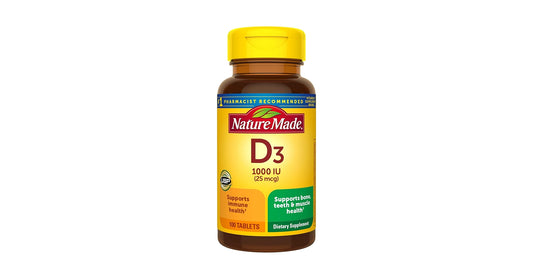 Nature Made Vitamin D3 1000 IU (25 mcg) – 100 Tablets