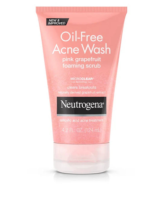 Neutrogena Oil-Free Acne Wash Foaming Scrub 198ml - Pink Grapefruit