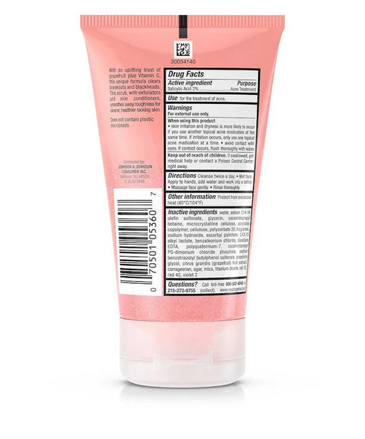 Neutrogena Oil-Free Acne Wash Foaming Scrub 198ml - Pink Grapefruit