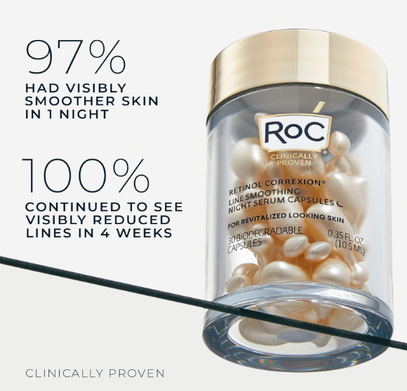 RoC Retinol Correxion Line Smoothing Night Serum 30 Biodegradable Capsules