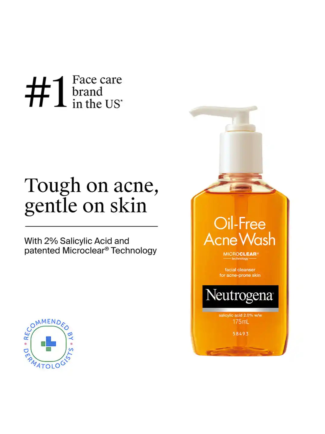 Neutrogena Oil-Free Acne Wash 177ml – Deep Cleansing Face Wash for Clear Skin