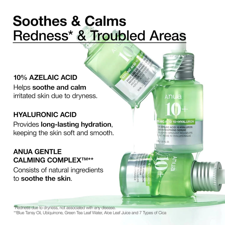 Anua Azelaic Acid 10% + Hyaluron Redness Soothing Serum - MANSH