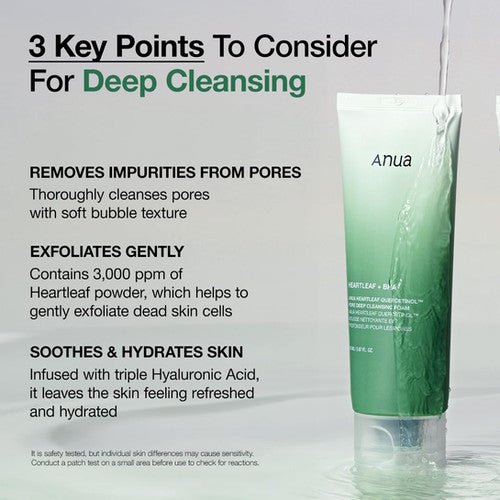Anua Heartleaf + BHA Quercetinol Pore Deep Cleansing Foam 150ml - MANSH