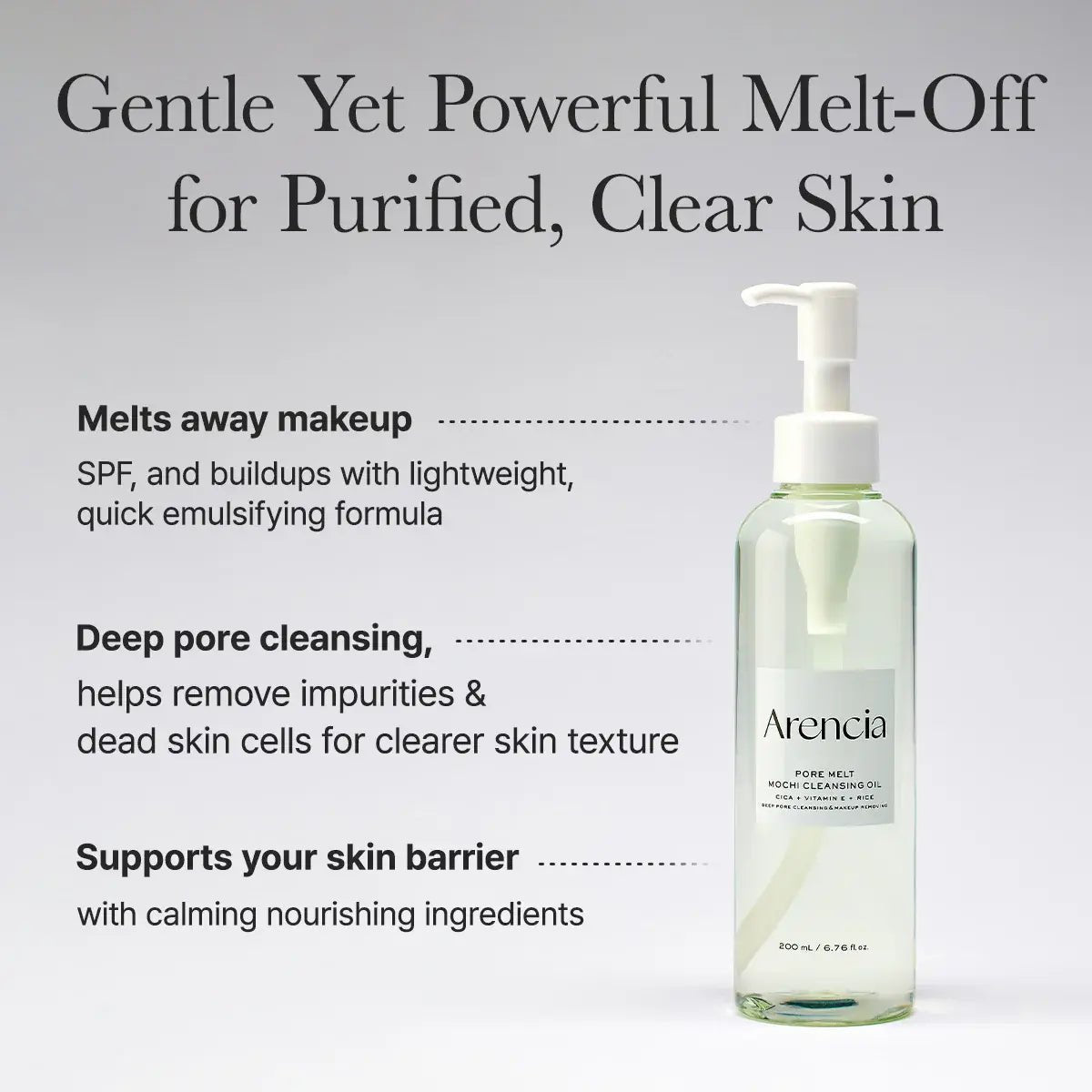 Arencia Pore Melt Mochi Cleansing Oil 200ml - MANSH