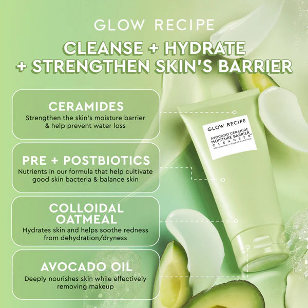 Glow Recipe Avocado Ceramide Cleanser – Barrier-Boosting Hydration