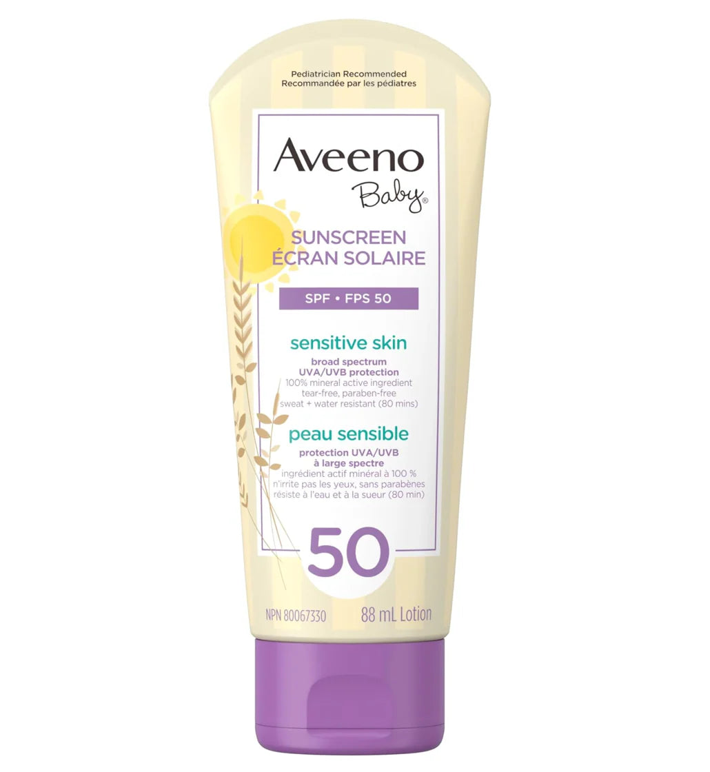 Aveeno Baby SPF 50 Sunscreen – Gentle, Broad-Spectrum Protection for Delicate Skin
