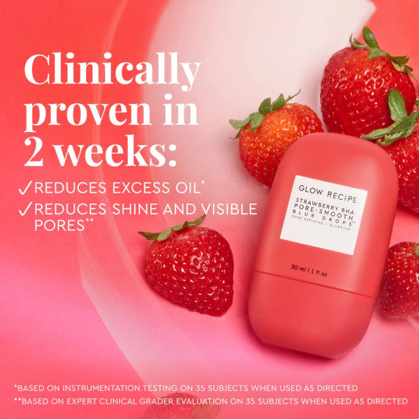 Glow Recipe Strawberry BHA Pore-Smooth Blur Drops 30ml – Pore-Perfecting Glow
