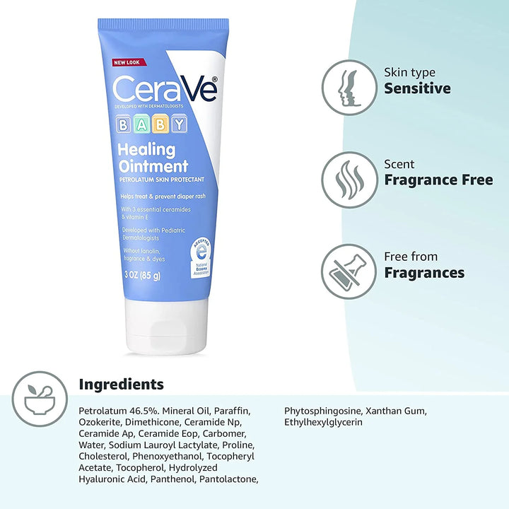 CeraVe Baby Healing Ointment 85g for diaper rash front view

