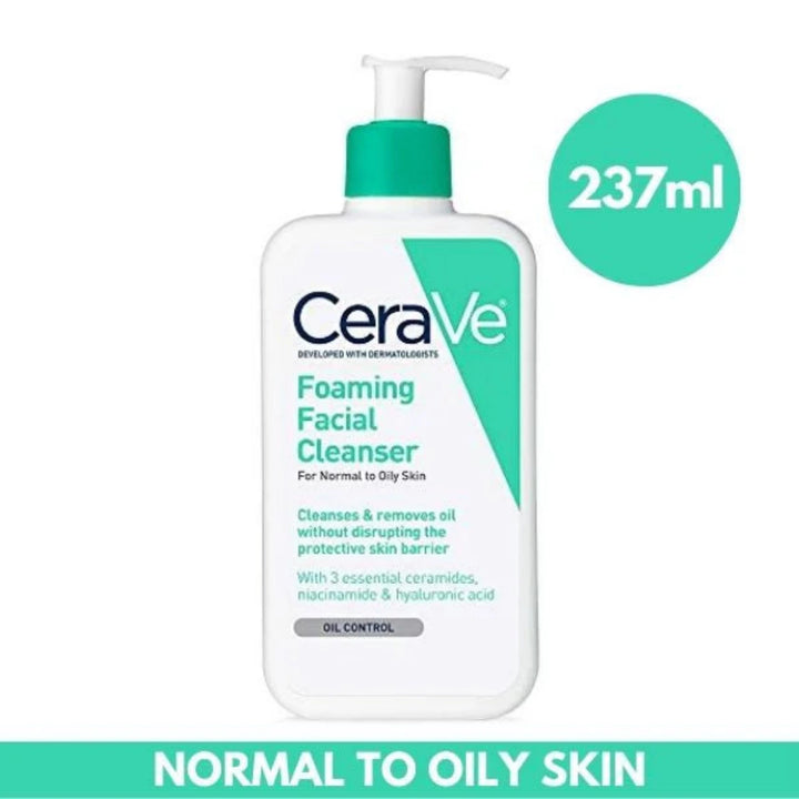 Cerave Foaming Facial Cleanser 237ml facial cleanser for normal to oily skin front view