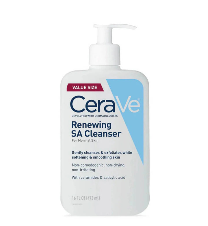 CeraVe Renewing SA Cleanser with Salicylic Acid – 473ml USA facial cleanser for soft and smoother skin
