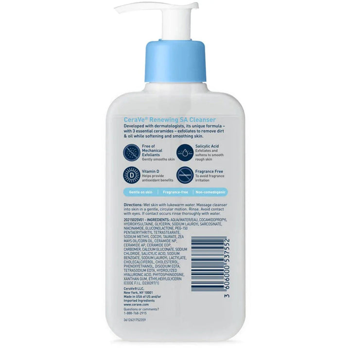CeraVe Renewing SA Cleanser with Salicylic Acid – 473ml USA facial cleanser for skin renewing