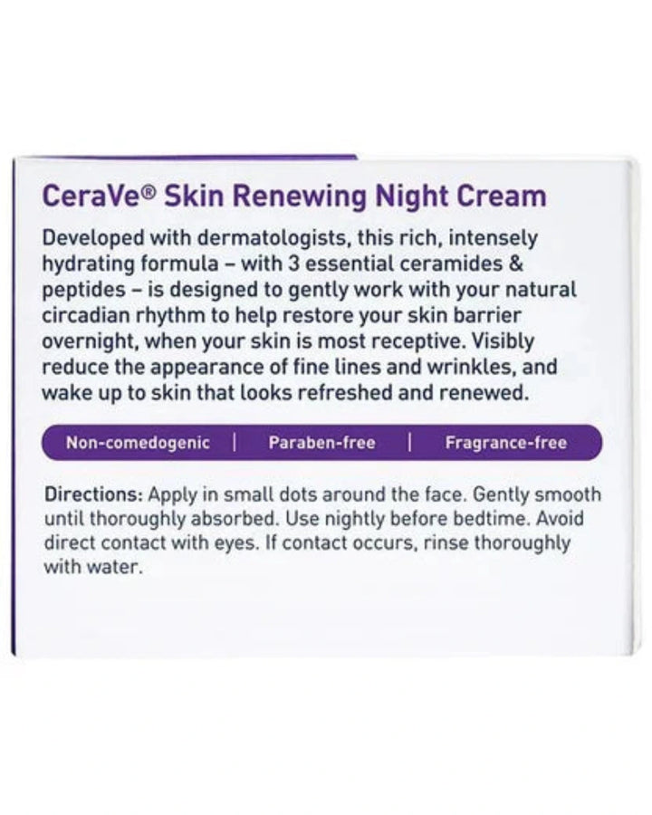 CeraVe Skin Renewing Night Cream with Peptide Complex (48g) moisturizer for healthy skin