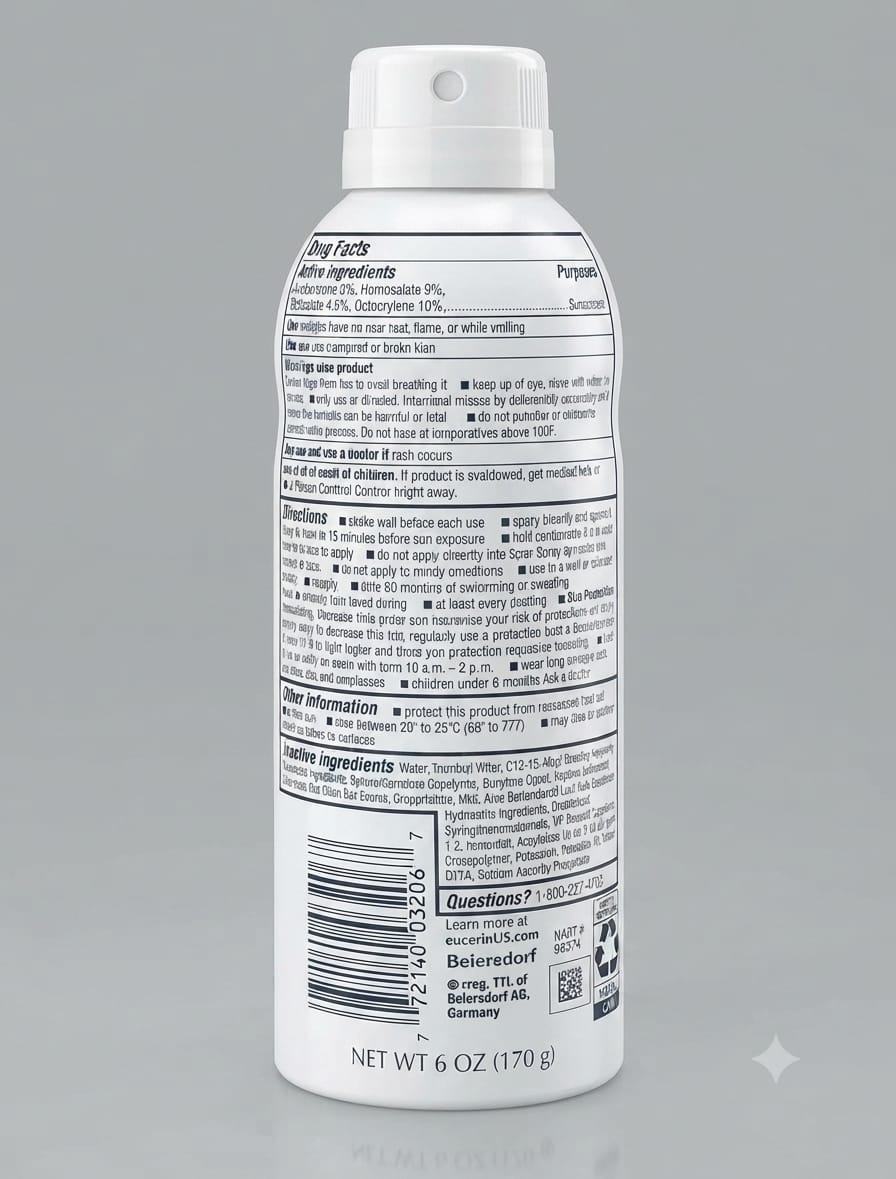 Eucerin Advanced Hydration Sunscreen Lotion Spray SPF 50 170g - MANSH
