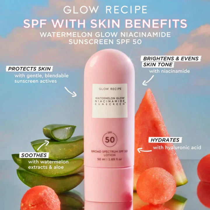 Glow Recipe Watermelon Glow Niacinamide Sunscreen SPF 50 – Hydrating UV Protection - MANSH