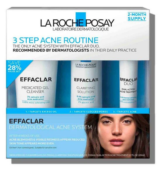 La Roche-Posay Effaclar 3 Step Acne Routine Set - MANSH