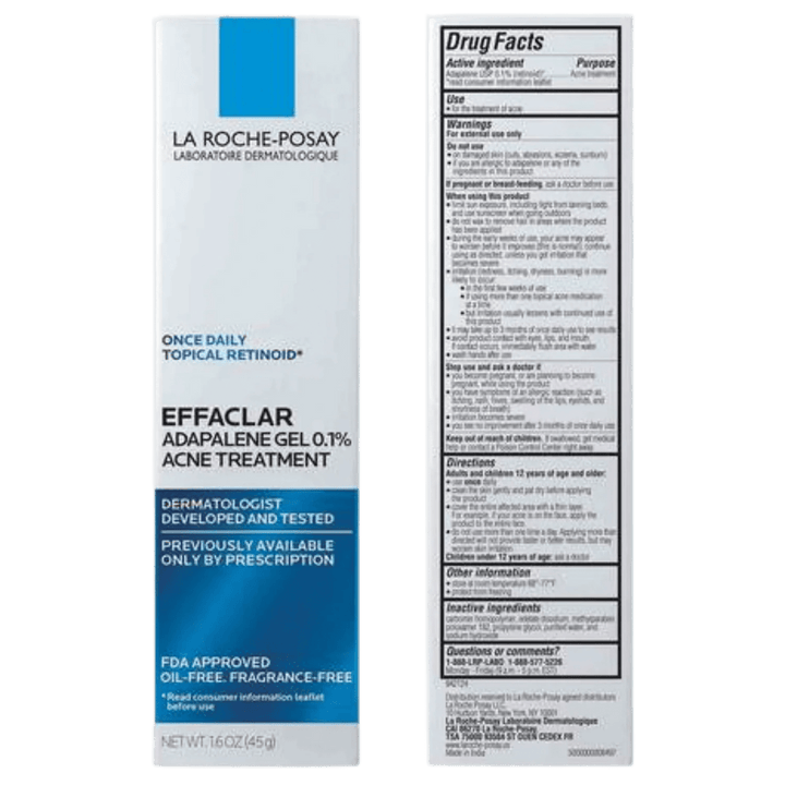 La Roche-Posay Effaclar Adapalene Gel 0.1% Acne Treatment - MANSH