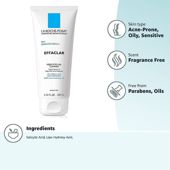 La Roche-Posay Effaclar Medicated Acne Face Wash 200ml - MANSH