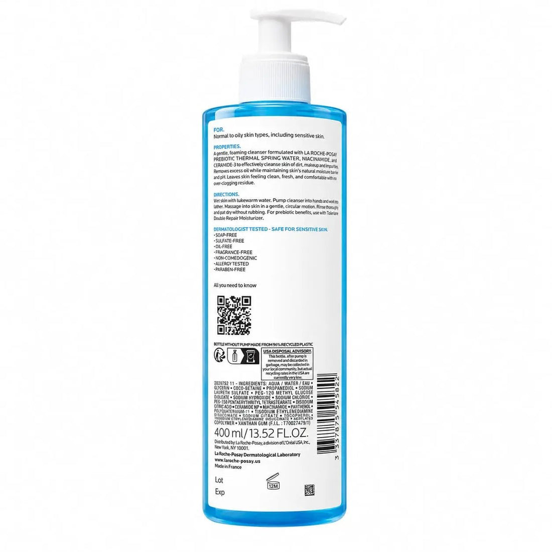 La Roche-Posay Toleriane Purifying Foaming Cleanser 400ml - MANSH