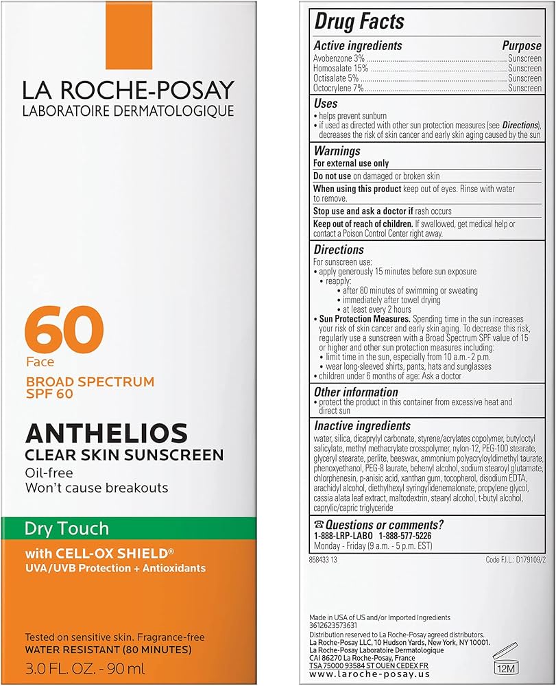 La Roche-Posay Anthelios Clear Skin Oil-Free Sunscreen SPF 60 (50ml)