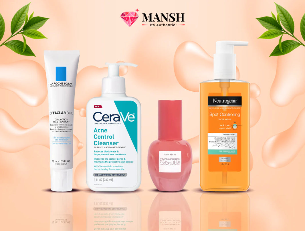 Mansh Sore Acne Control Collection of CeraVe Neutrogena Glow Recipe and La Roche-posay