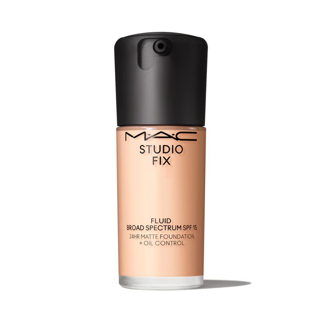 MAC Studio Fix Fluid foundation bottle on a white background