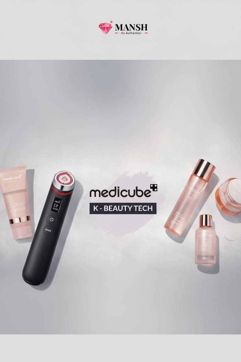 Mansh Store Hero Banner for Medicube Brand Showing roducts