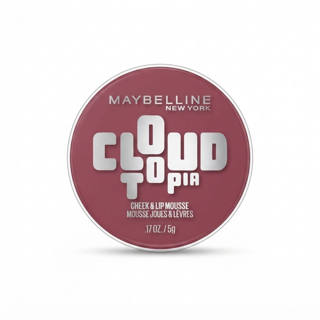 Maybelline Cloudtopia Cheek and Lip Mousse 5g Shade 01 Twilight Berry on a White Background