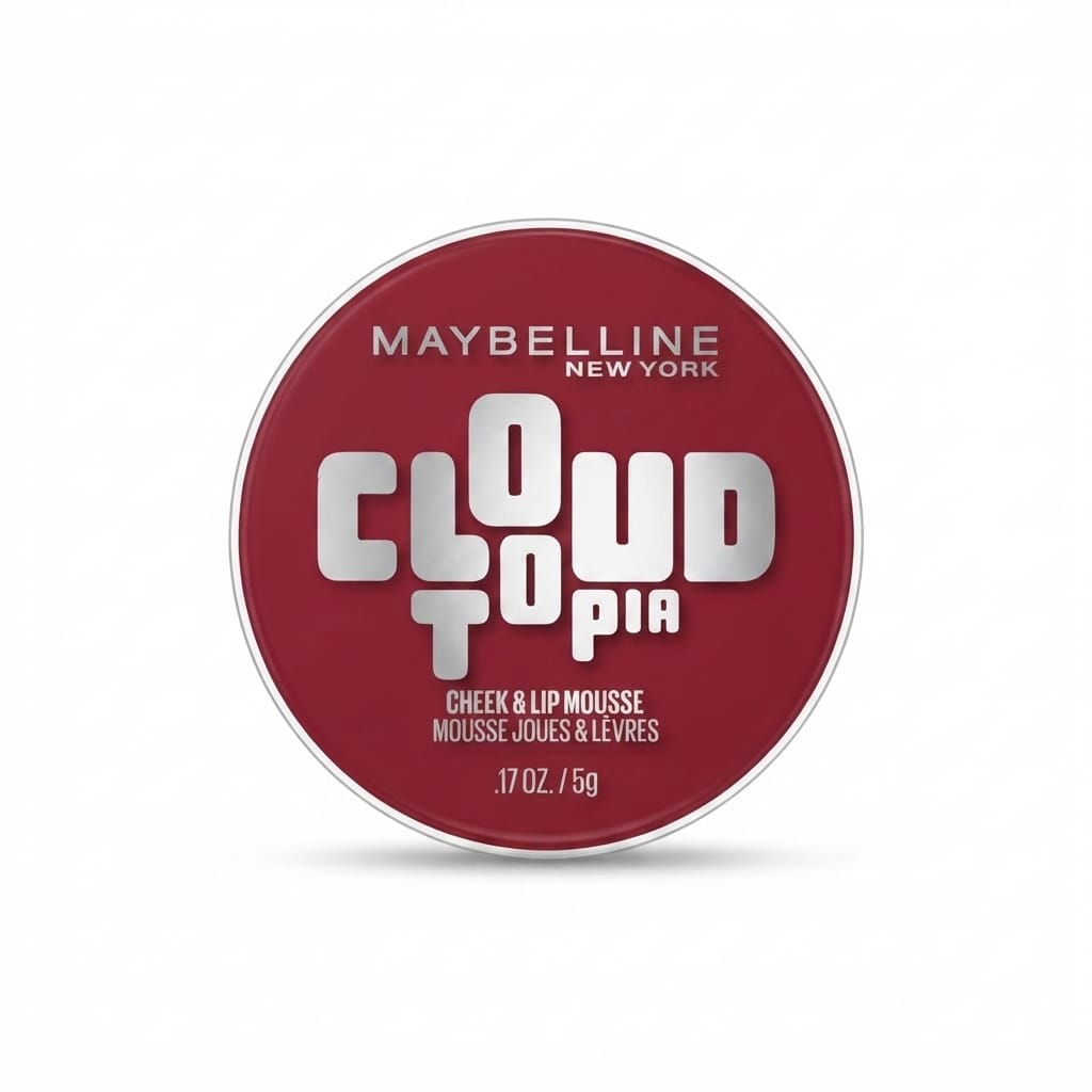 Maybelline Cloudtopia Cheek and Lip Mousse 5g Shade 02 Ethereal Rouge on a White Background