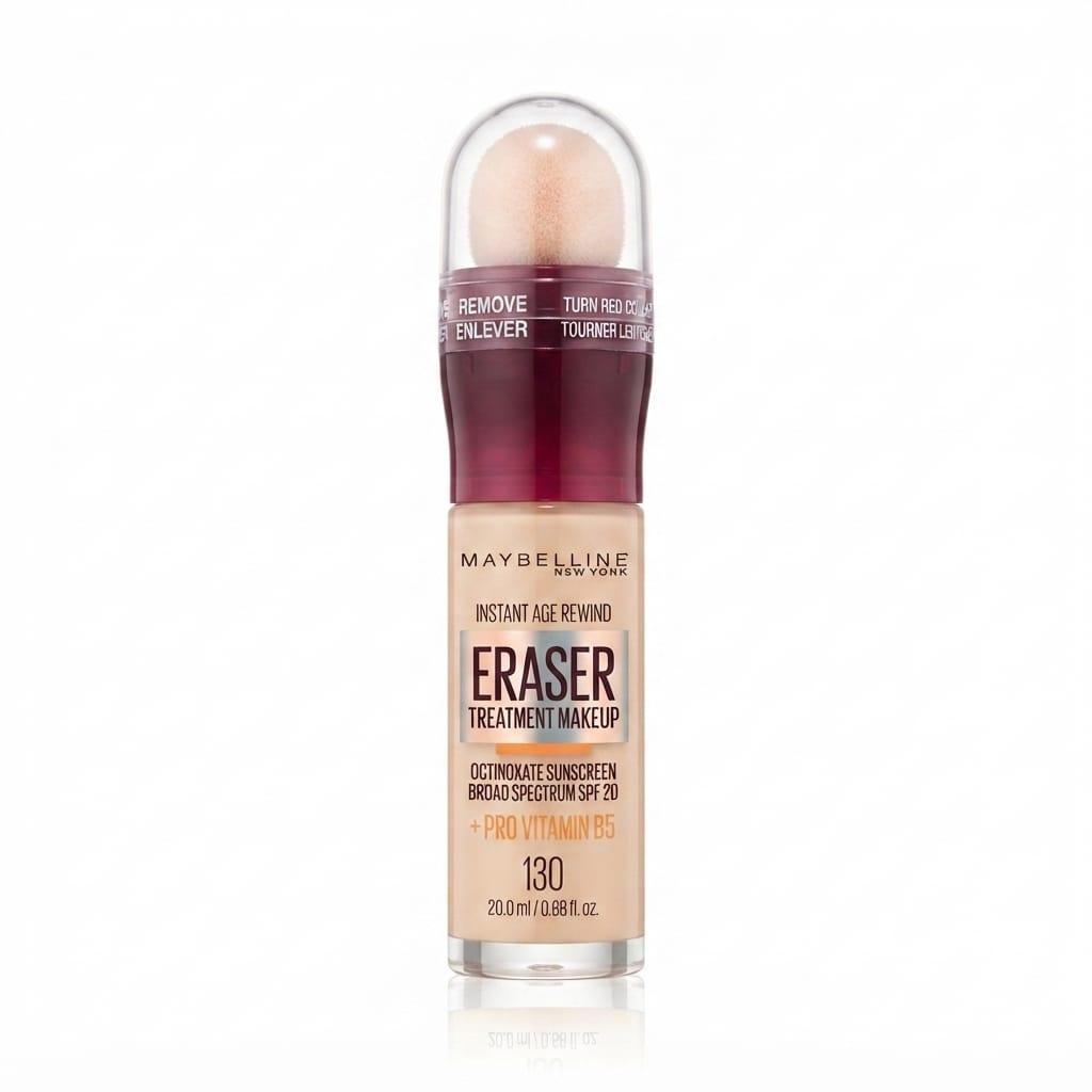 Maybelline Instant Age Rewind Foundation Shade 130 on a white Background