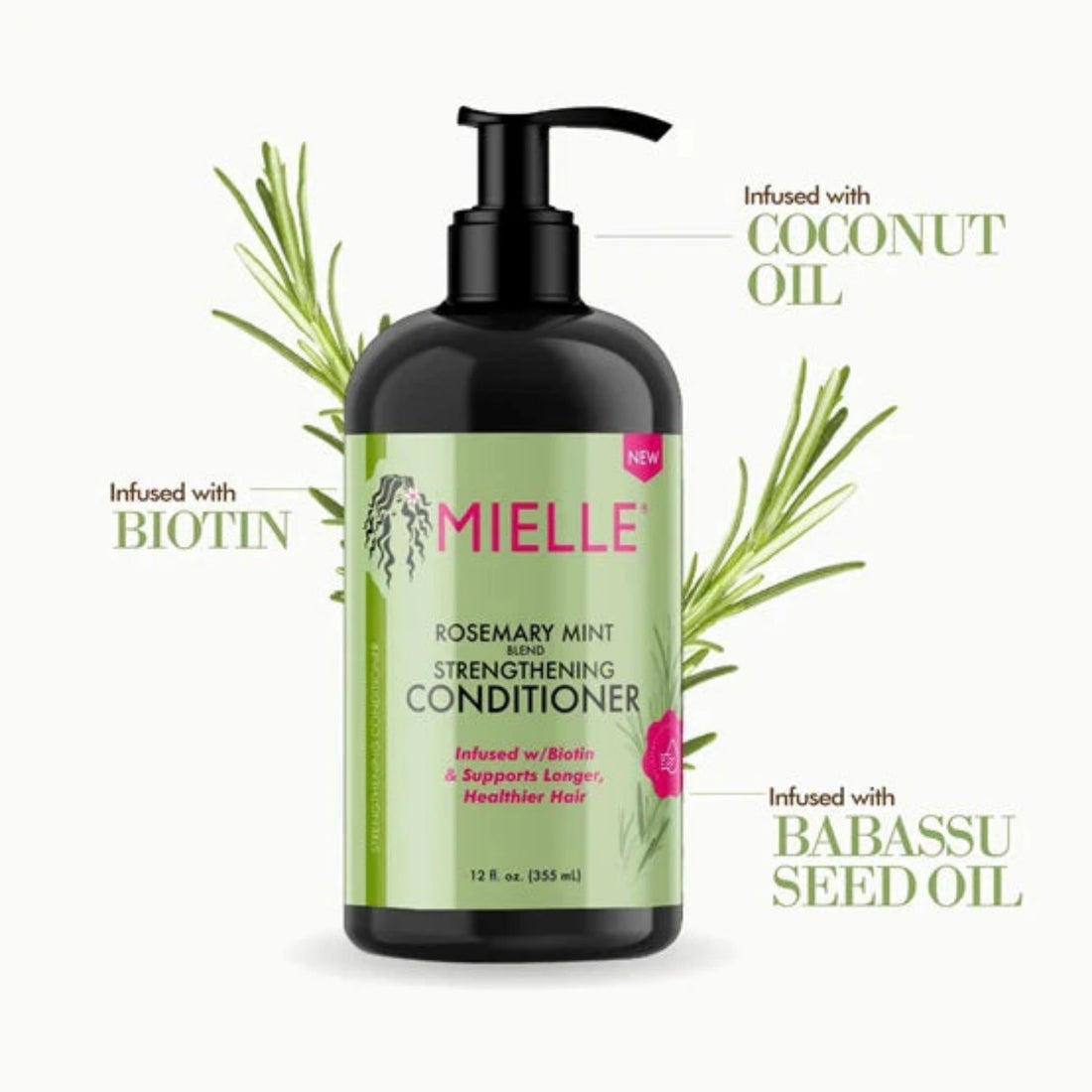 Mielle Rosemary Mint Strengthening Conditioner (355ml) – Deep Moisture & Stronger Hair moisturizer for healthy skin
