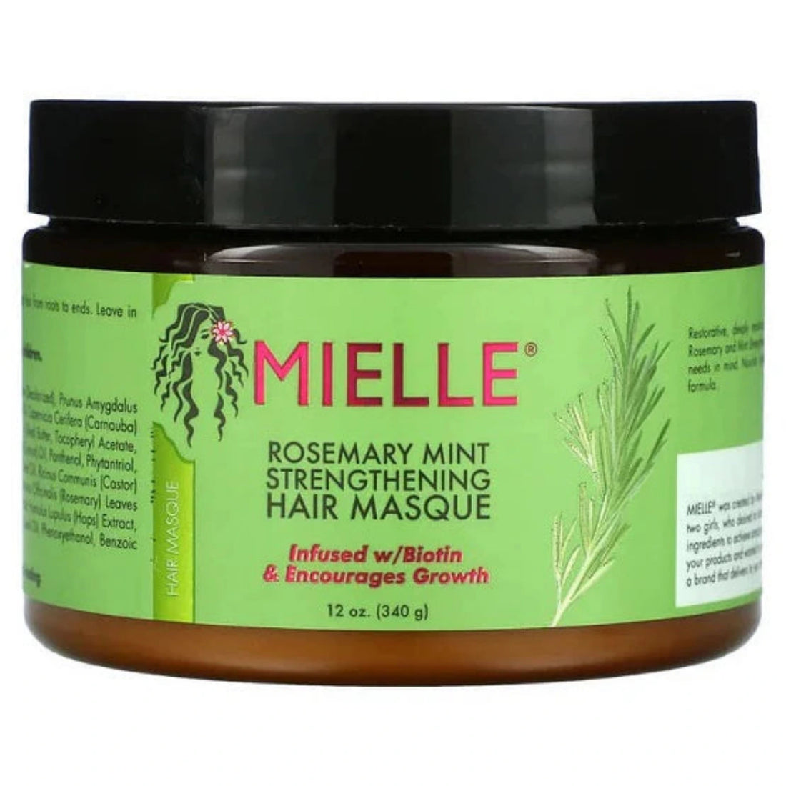 Mielle Rosemary Mint Strengthening Hair Masque (340g) – Deep Repair & Healthy Growth treatment mask
