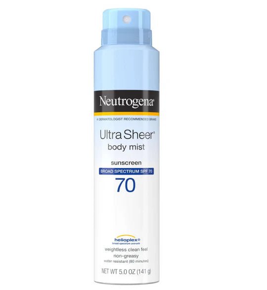 Neutrogena Ultra Sheer Body Mist Sunscreen Spray SPF 70 - MANSH