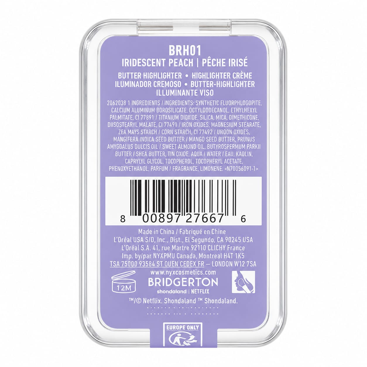 NYX Professional Makeup Royal Highlighter Bridgerton BRH01 - Iridescent Peach