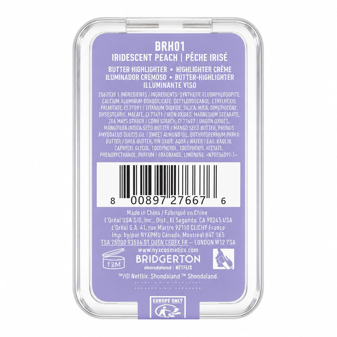 NYX Professional Makeup Royal Highlighter Bridgerton BRH01 - Iridescent Peach