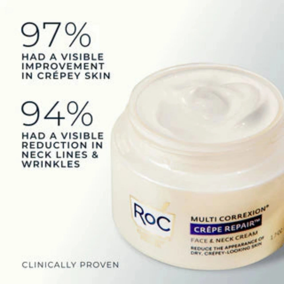 RoC Multi Correxion® Crepe Repair Face & Neck Cream (48g) for visible reduction in neck lines and wrinkles