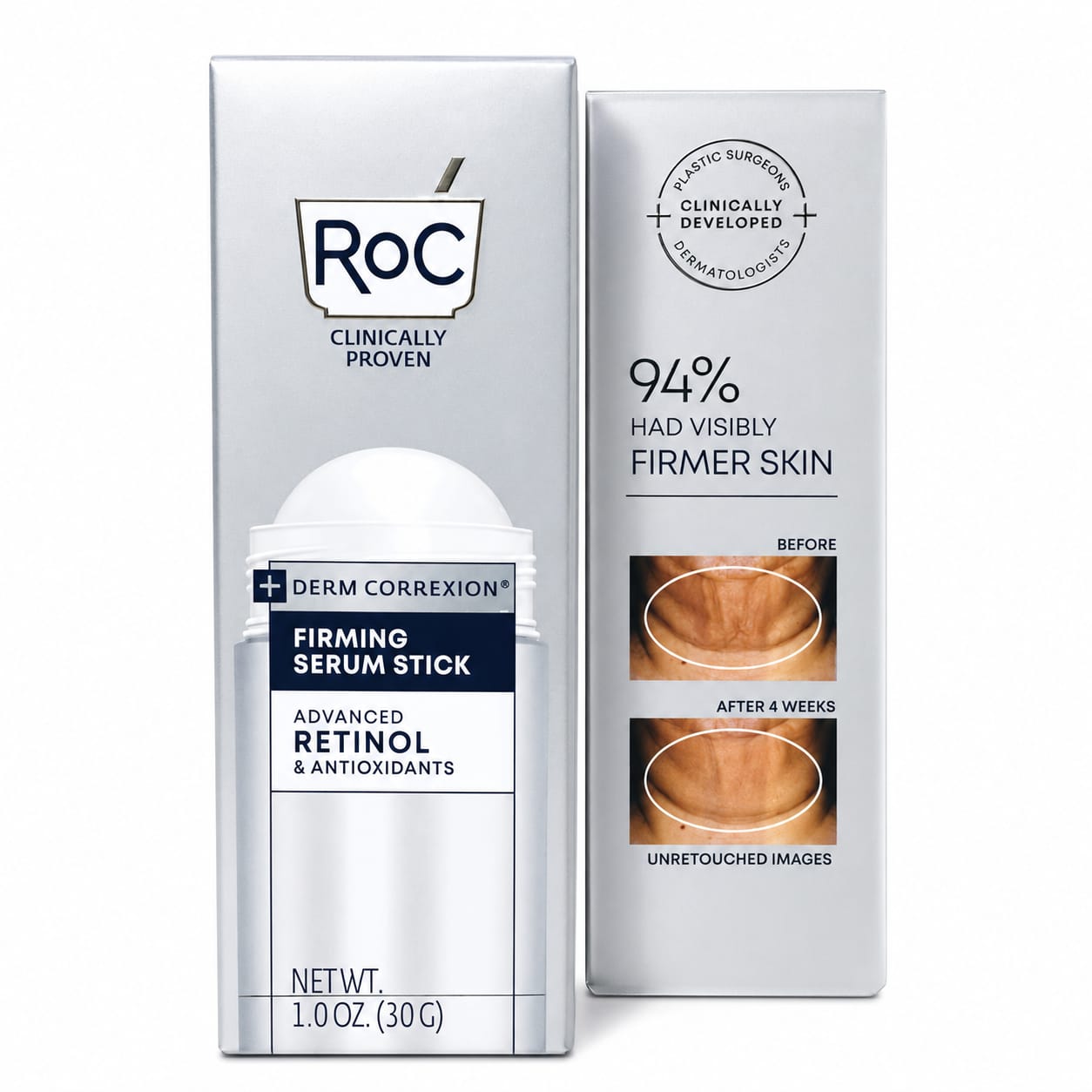 RoC Retinol Correxion Advanced Retinol Firming Serum Stick Front View - MANSH