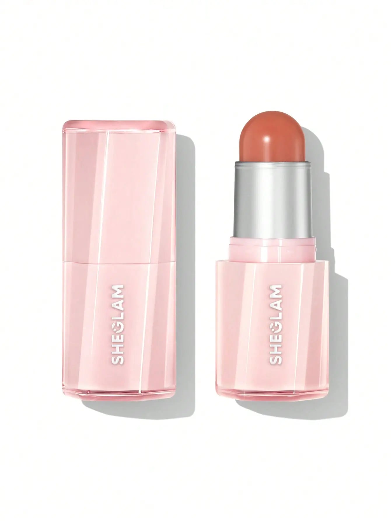 Sheglam Buttery Bliss Blush Stick 6g shade Hush Hush with pink case on a white background