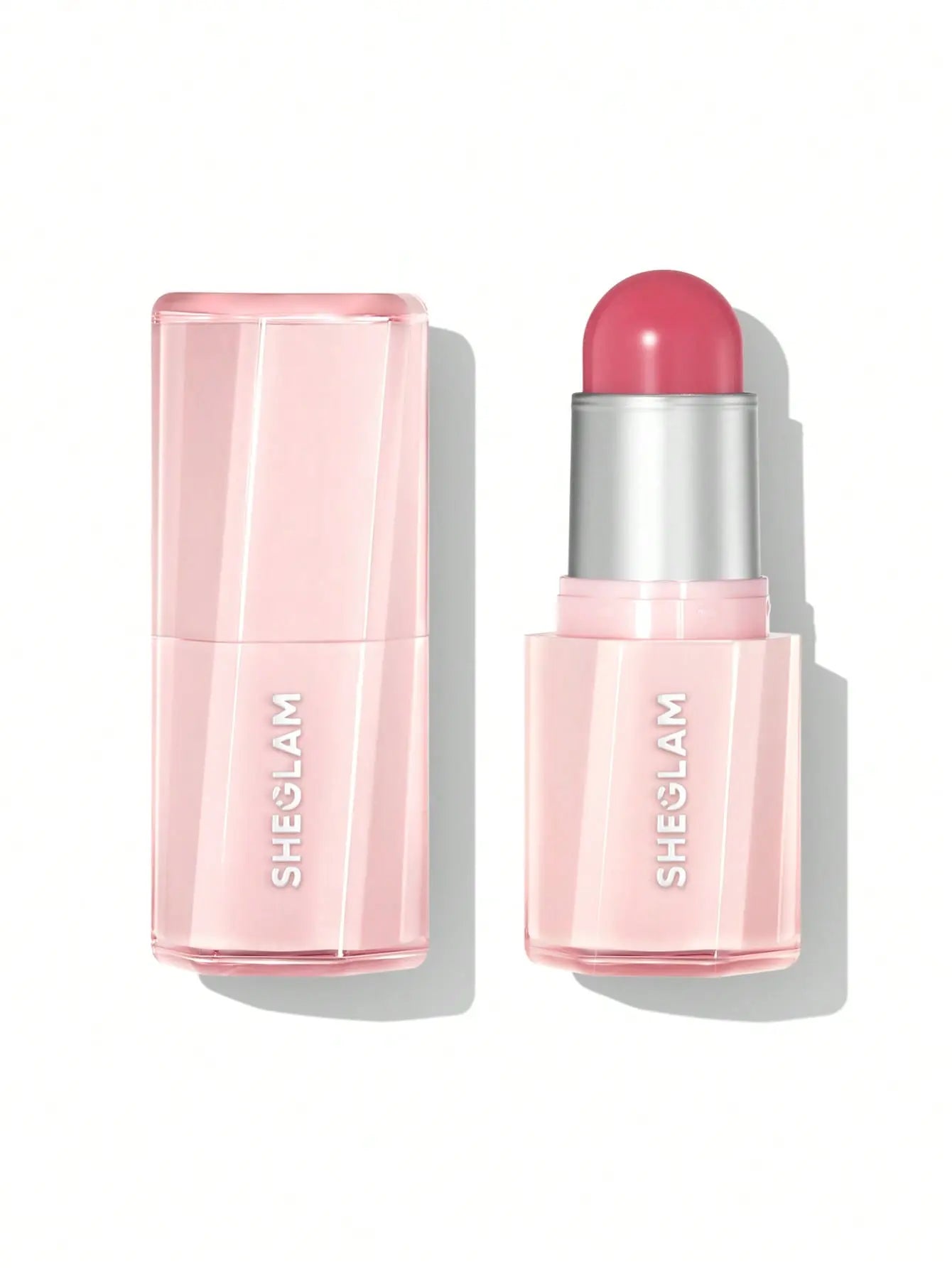 Sheglam Buttery Bliss Blush Stick 6g shade Love Cake with clear case on a white background, featuring the brand 'Sheglam'.