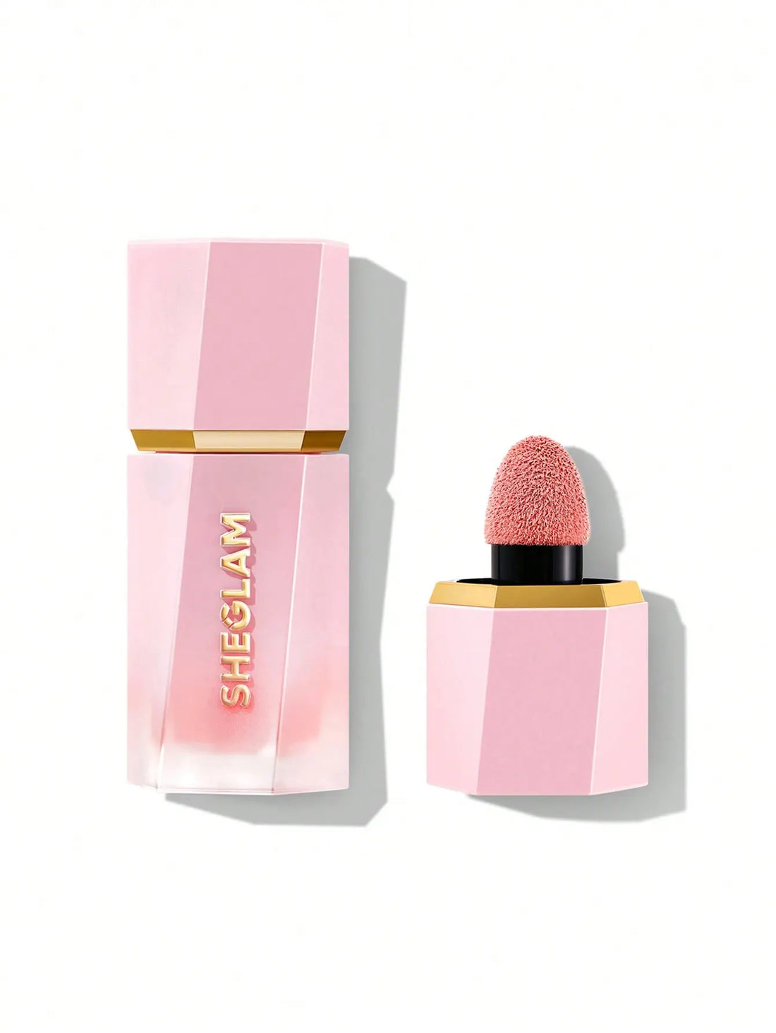 Sheglam Color Bloom Liquid Blush 5.2ml shade On Call with a brush and packaging on a white background