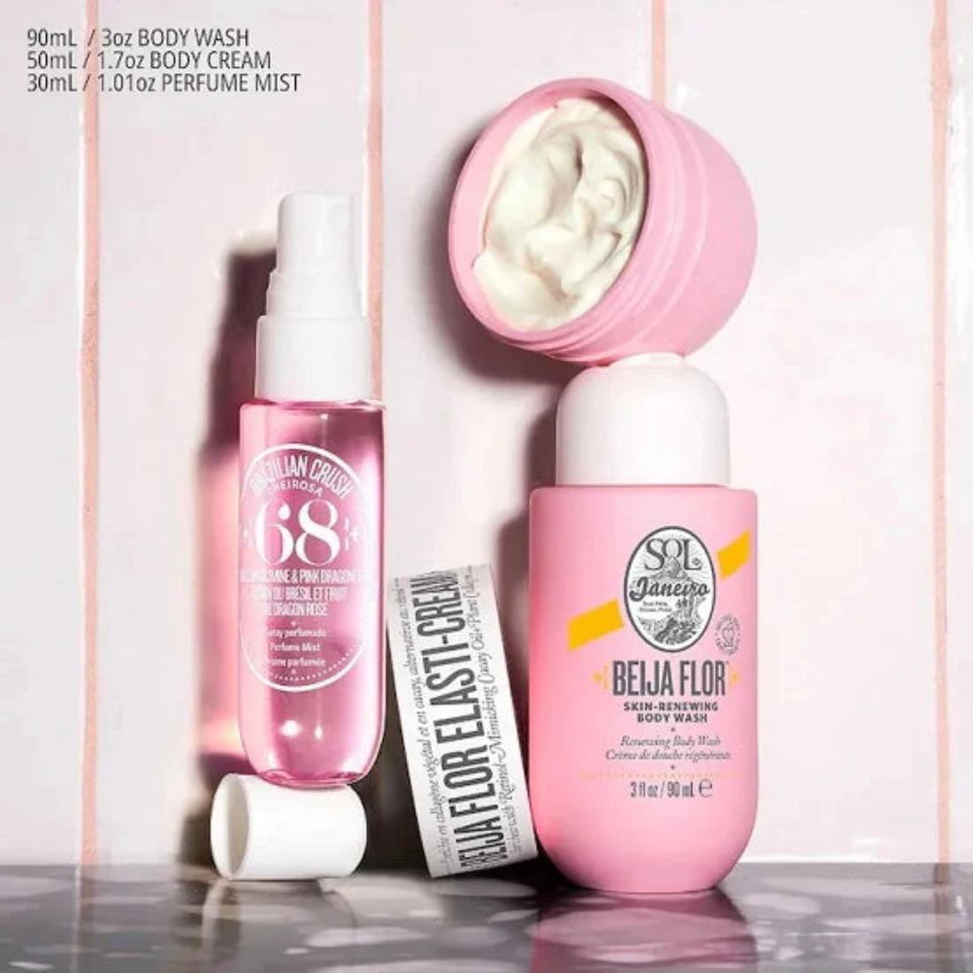 Sol de Janeiro Beija Flor™ Jet Set – Body Care & Fragrance Trio for Youthful Looking Skin