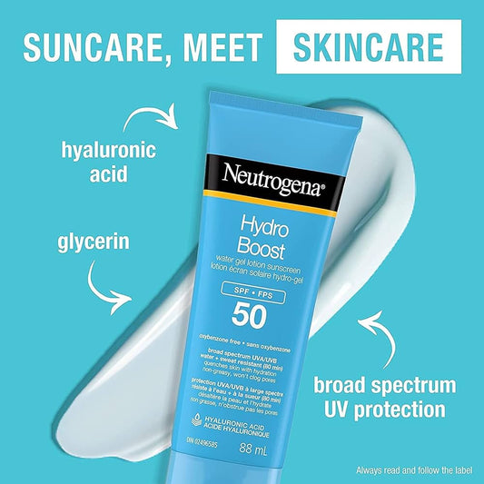 Neutrogena Hydro Boost Water Gel SPF 50 – Hydrating Sunscreen for Glowing Skin
