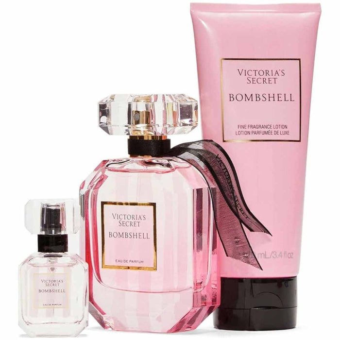: Victoria’s Secret Bombshell Gift Set – Eau de Parfum + Mini Spray + Body Lotion - MANSH